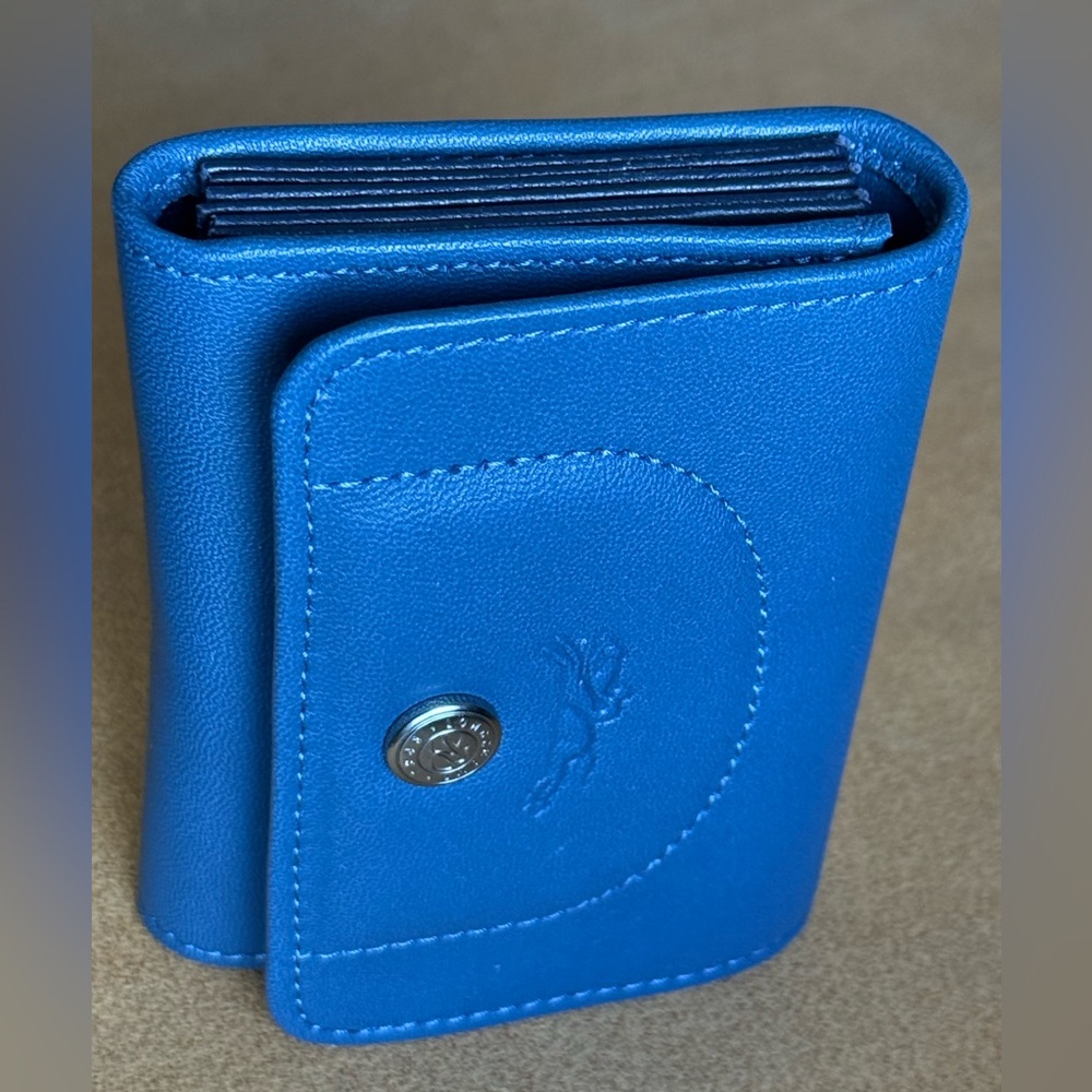 Lonchamp Blue Leather card Holder Wallet for women - Picture 3 of 7